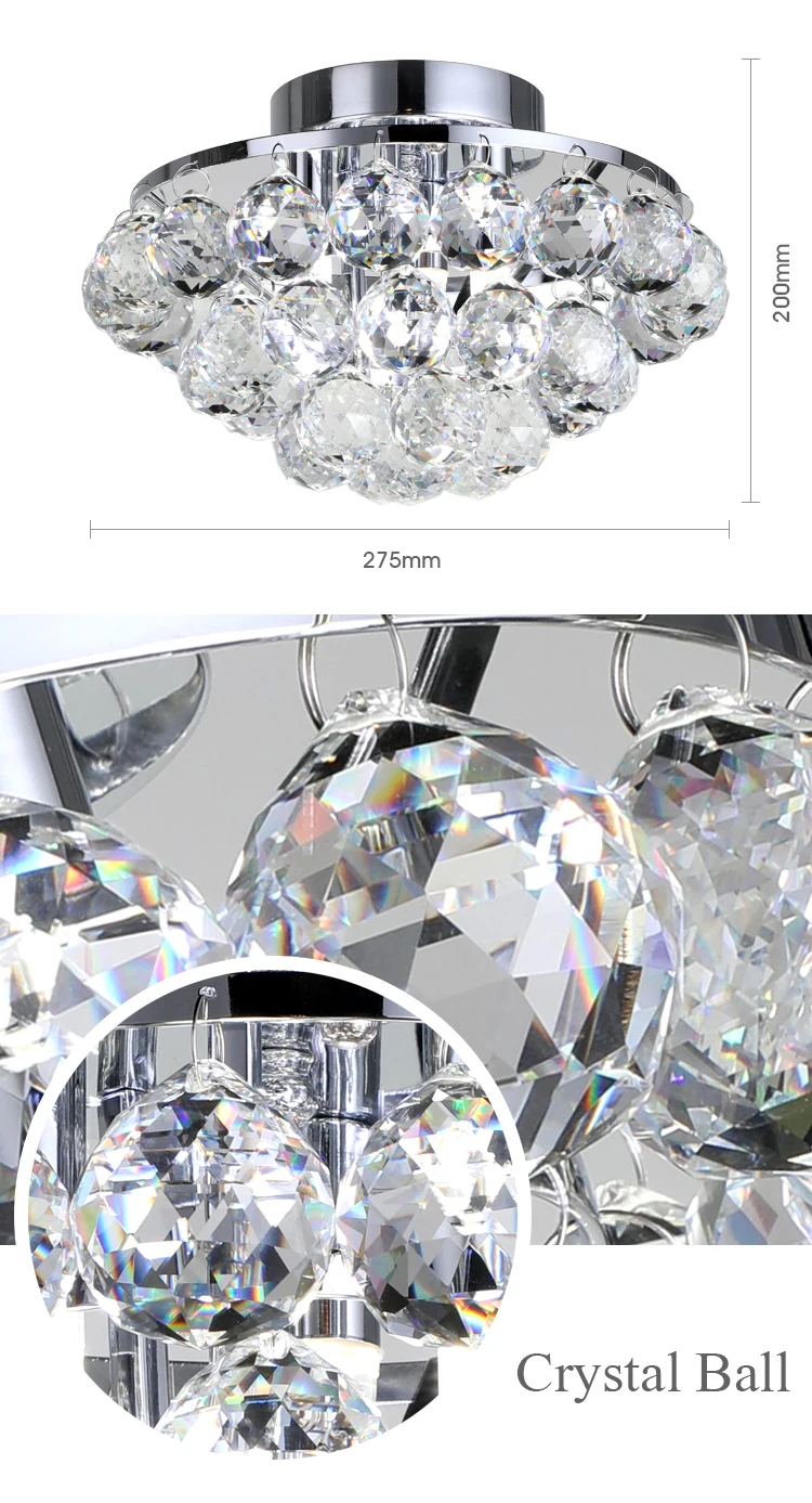 Indoor Lighting unique crystal grapes bead ball clear chandelier lighting pendant ceiling light