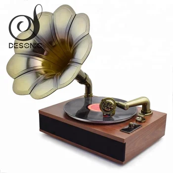 gramophone wooden base reproduction antique larger
