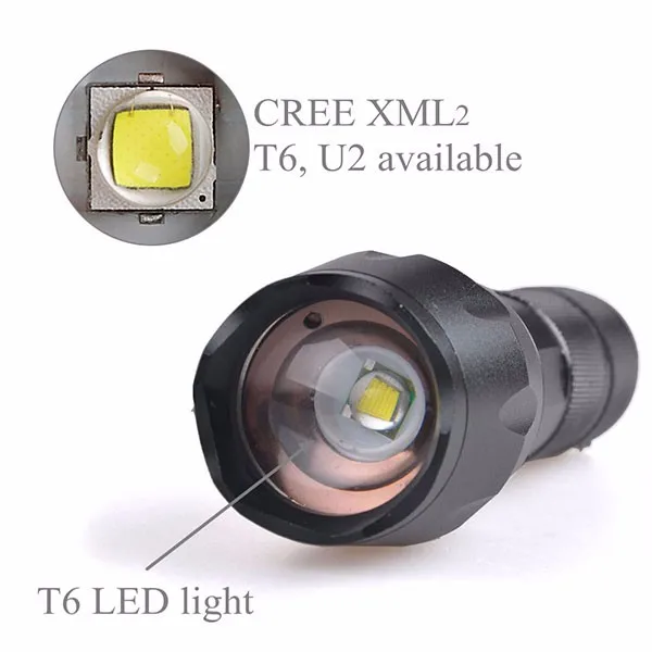 10W 2000 lumens powerful xm-l T6 zoomable led flashlight