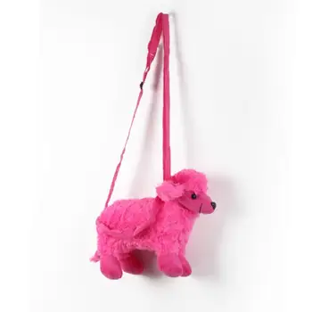 pink and white stuffed dog