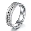 Hot Sale Custom Ring Women's Stainless Steel Ring Great Wall Text Circle Diamond Ring