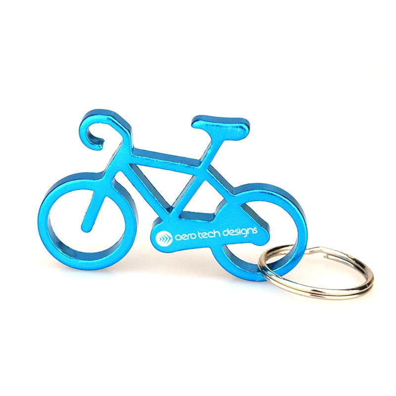 Customized cheap bike shape metal bottle opener keychain