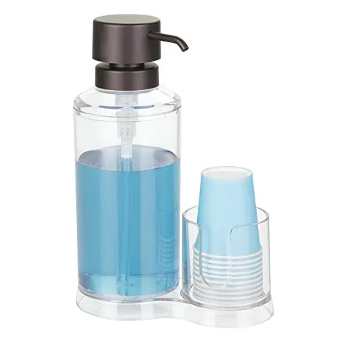 Kitchen Storage Organization Kitchen Dining Oil And Vinegar Dispenser W Metal Pour Spout Perfect For The Bathroom Kitchen Tabletop 8oz Small Glass Mouthwash Dispenser Recycled Clear Glass Self Pour Spout Mouthwash