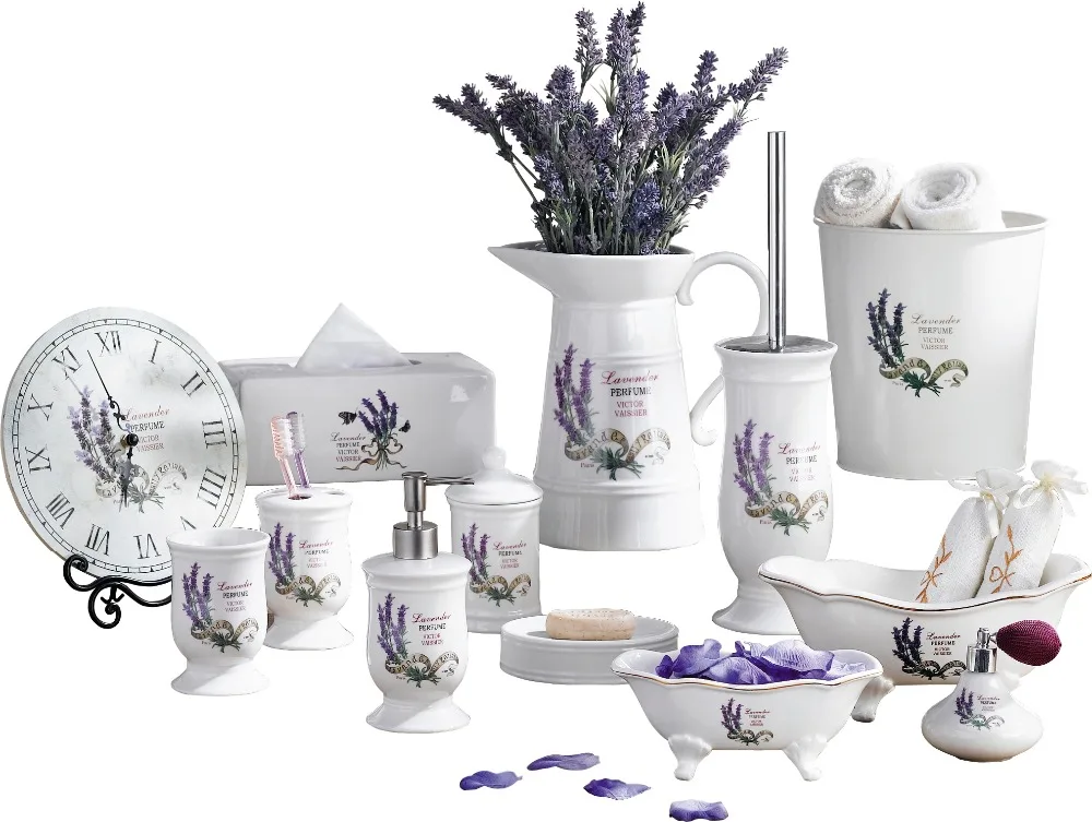 Full Set Lavender Bath Set Buy Bath Set,Lavender Bath Set,Ceramic