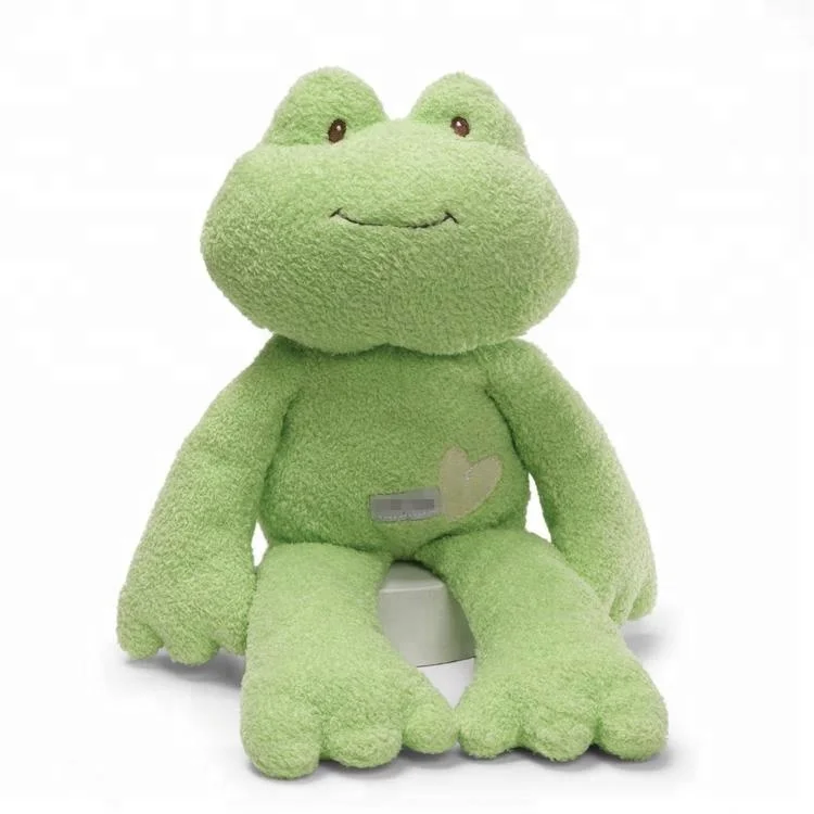 green stuffed frog