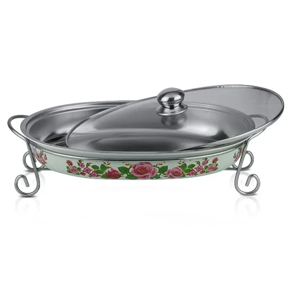 Hot Food Serving Dishes/oval Chafing Dish With Glass Lid Buy Oval