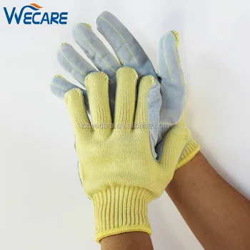 knit gloves with leather palms