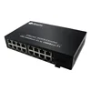 Gigabit single mode dual fiber 16ethernet port 1fiber port monitoring networking converter