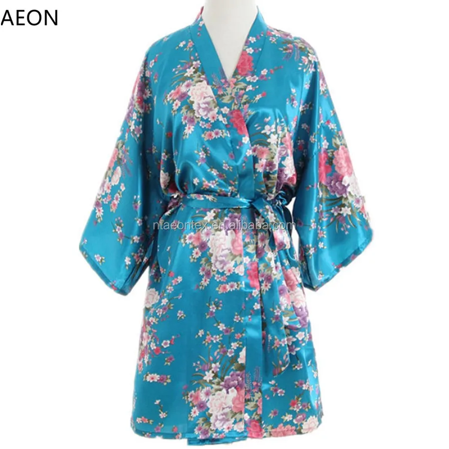 Factory Wholesale Retail Cheap Polyester Floral Satin Bridal Silk Robe For Wedding Party Buy