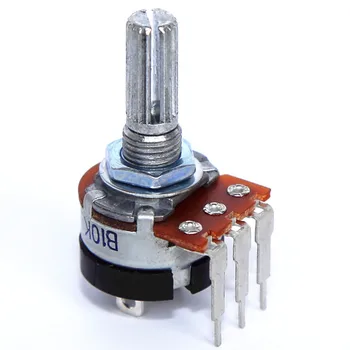 16mm Shaft Wh148 Dual Rotary Potentiometer With Switch 10k 20k 100k ...