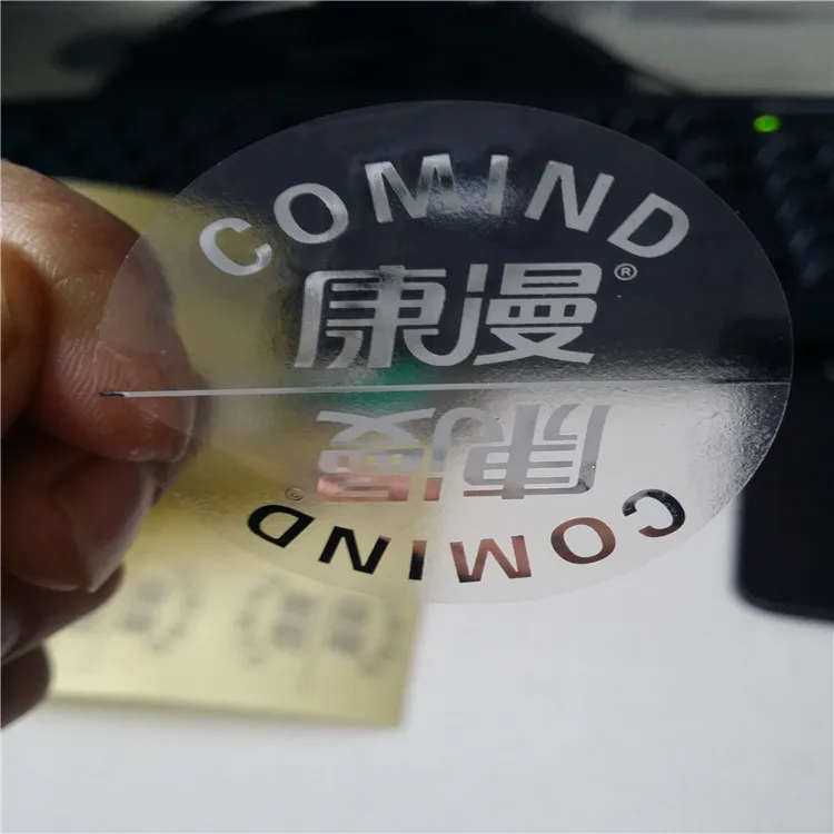 For self adhesive clear paper vinyl bottle glass label round print plastic waterproof pet transparent pvc sticker