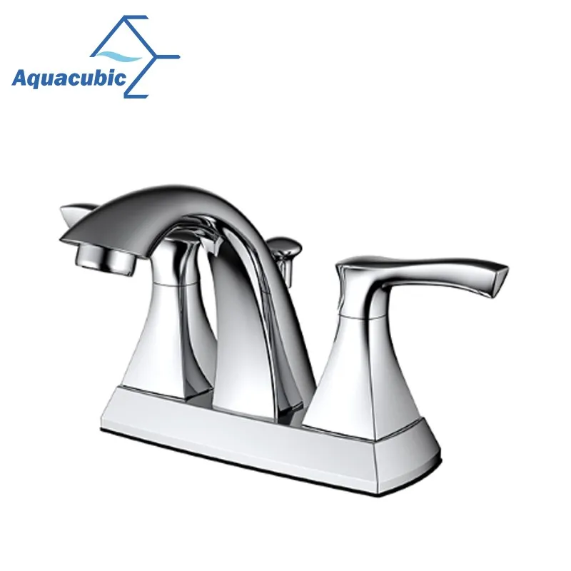 Aquacubic Upc Centerset 4 Inch Leadfree Brass Bathroom Lavatory Faucet