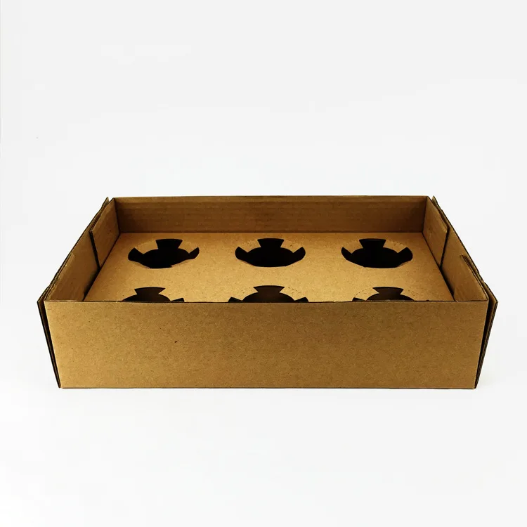Disposable Corrugated Paper Coffee Paper Cup Tray for Wholesale