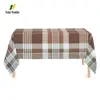 ECO friendly waterproof brown seamless tartan plaid design table cloth for dining room kitchen rectangle