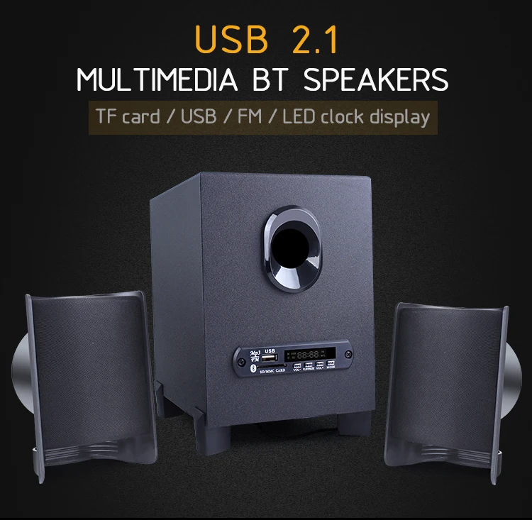 Super bass wired kisonli speaker built in amplifier with usb port for home cinema KTV