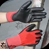SRSAFETY 13g red polyester palm coated black PU hand job gloves