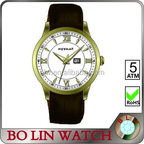 Top quality luxury design from international brand real 18K gold watch for ladies