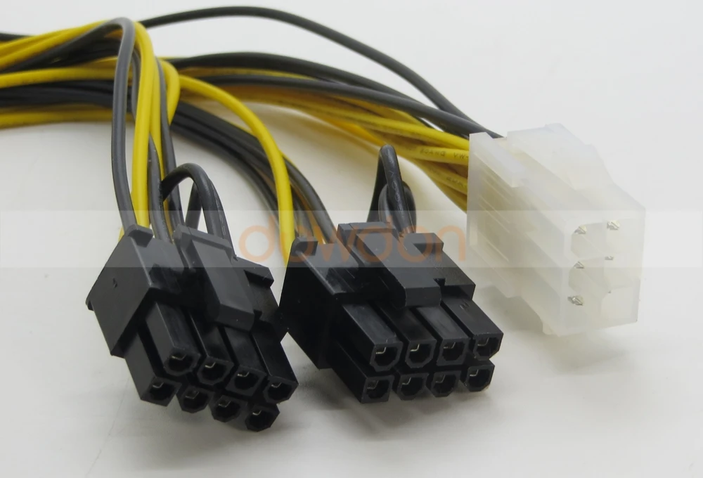 Pci-express 6 Pin To 2 X 8 Pin (6+2) Video Card Y-splitter Adapter 