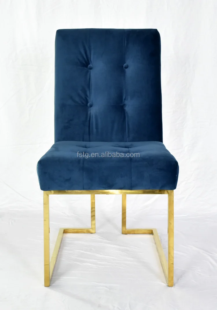 Reproduction Modern Furniture Goldfinger Navy Soft Blue Velvet