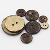 plain 2 hole round brown color natural coconut shell button for garment