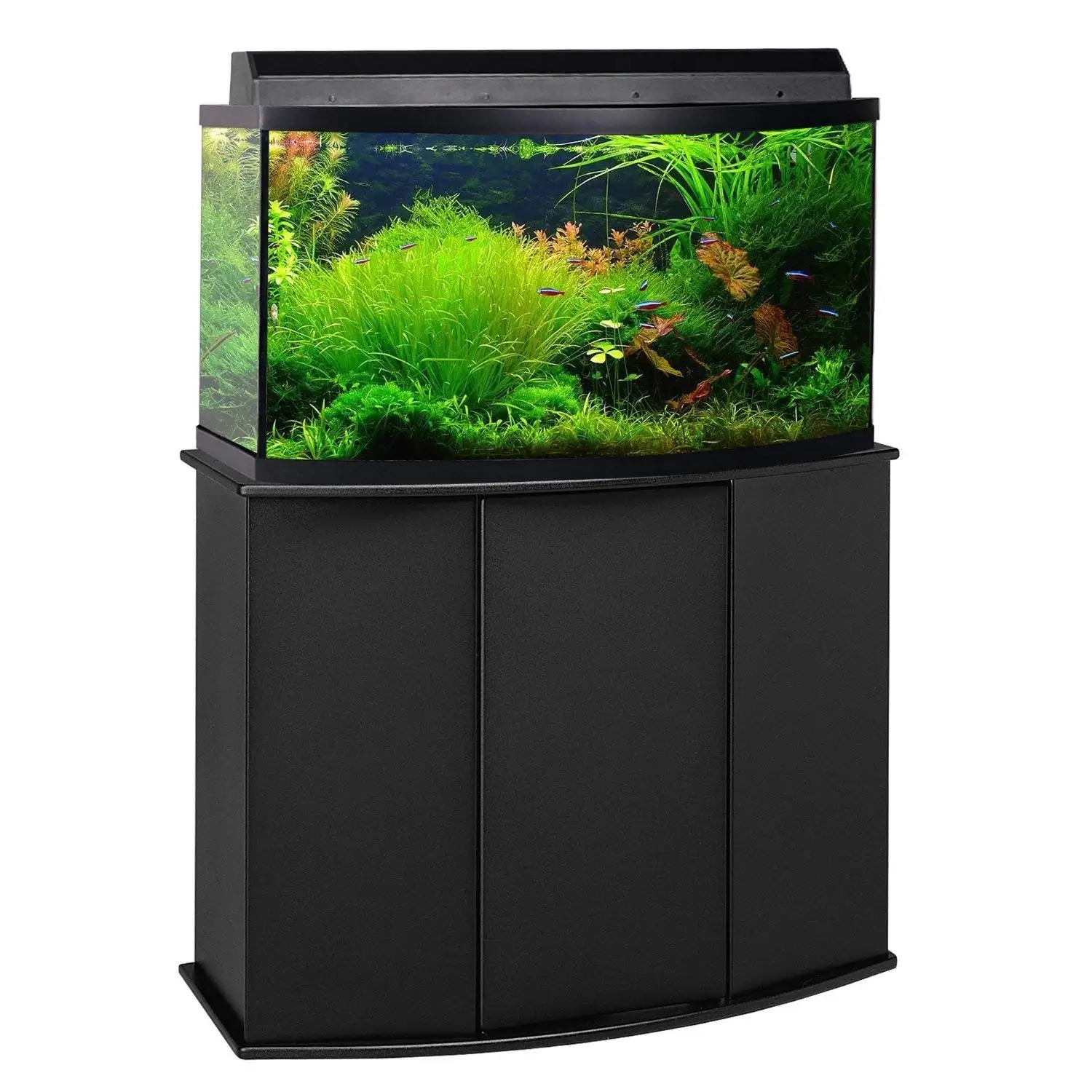 46 gallon bow front aquarium stand oak