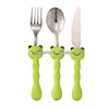cute frog shape children cutlery set with knife fork spoon