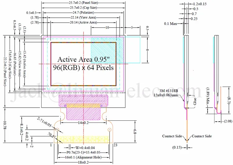 0 95 Inch 96x64 Full Color Ssd1331 23pin Oled Display Screen Panel Buy Color Oled Color Oled Display Panel Ug 9664hddag01 Product On Alibaba Com