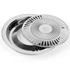 Round BBQ tools grill plate smokeless stainless steel grill tray baking pan roast pot portable cookware 30cm kitchenware