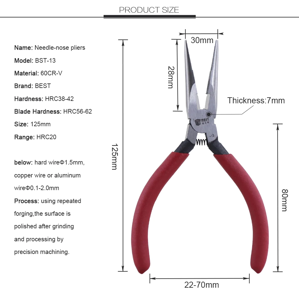 2021 Heavy Duty Electronic 6 Long Nose Cutting Pliers Wire Stripper Crimping Tool Needle Nose