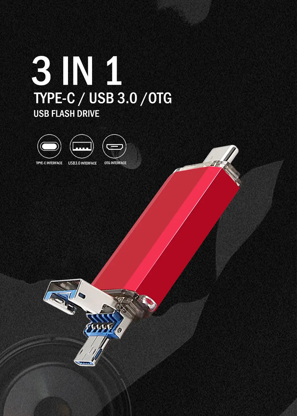 3 in 1 otg metal usb 3.0 16gb 32gb 64gb type c pendrive with cooperation gift customize logo - ANKUX.COM