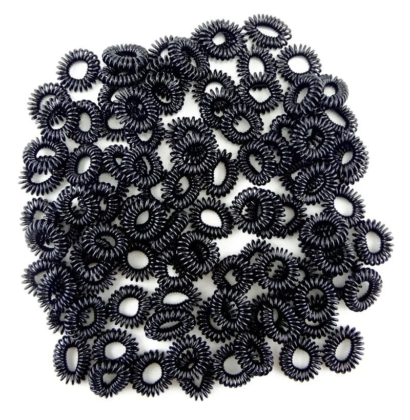 10Pcs Wholesale 2015 Hot Selling Hair Accessories Black Telephone Wire Line Gum Elastic Hair Band Ponytail