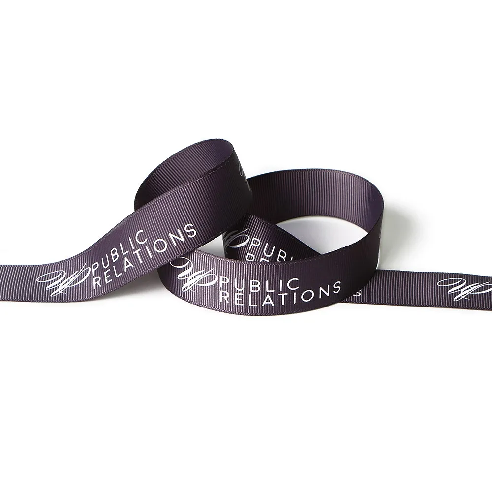 Custom Grosgrain Ribbon With Logo Printed Grosgrain Ribbon Printed