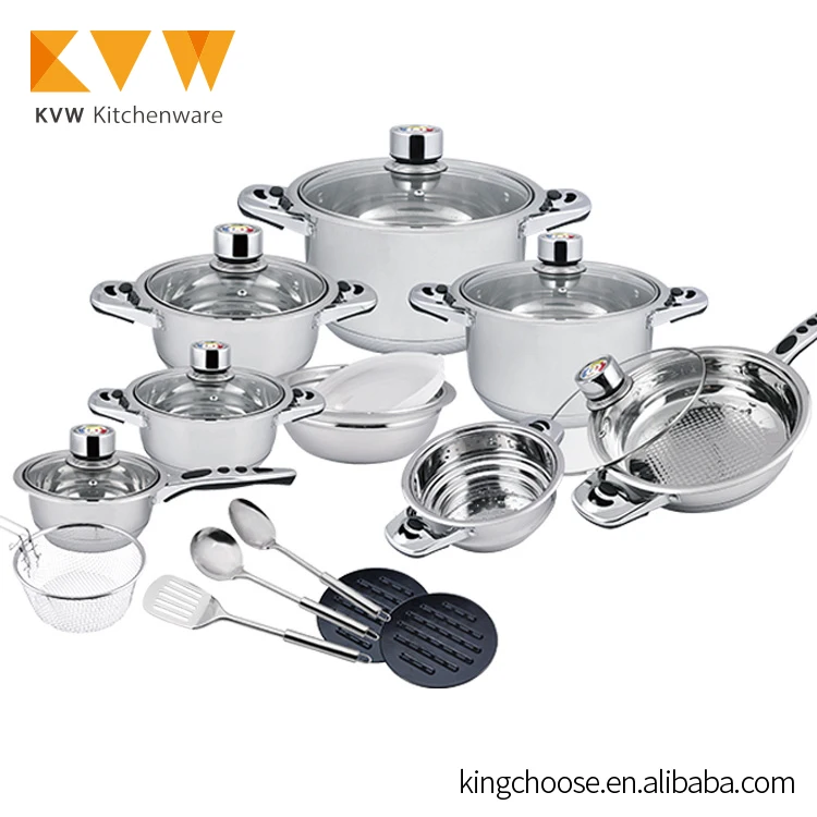 2018 New Design 21pcs German Style Stainless Steel Cookware Set Buy