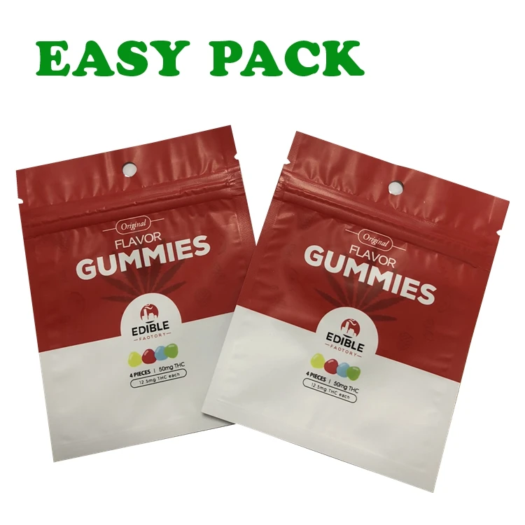 Three Sides Sealing Mylar Bag Easy Tear Zipper Pouch For Candy Buy