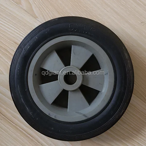 5inch small solid rubber caster and wheels with plastic rim