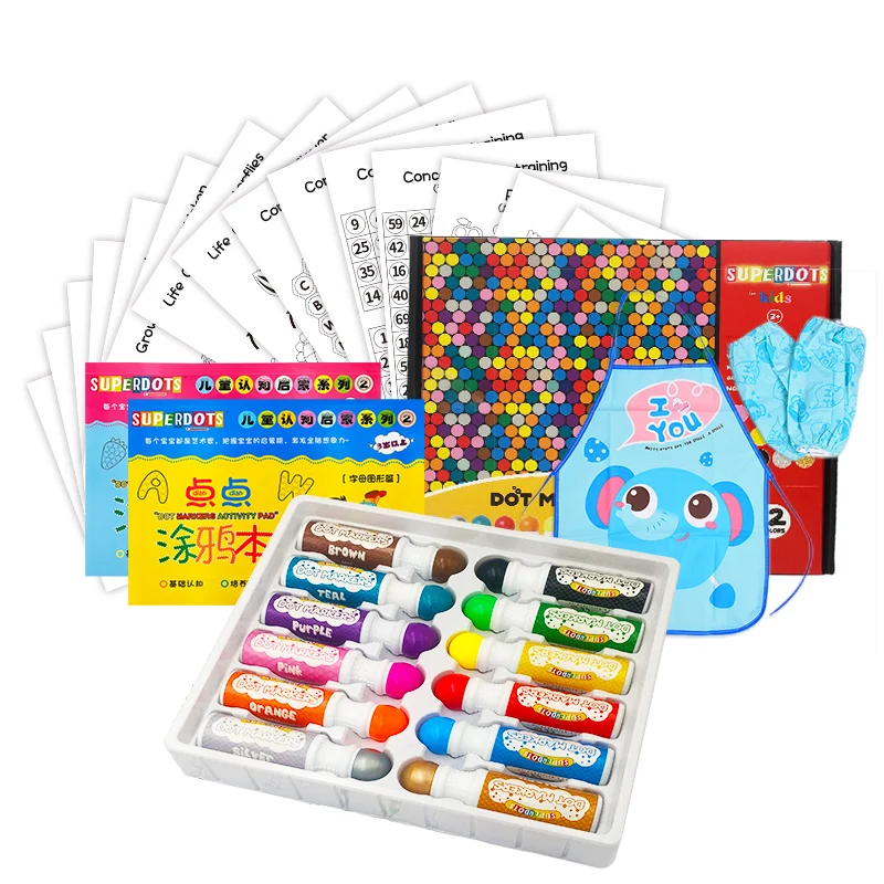 Hot Sales New Labels 8 Color Washable Dots Markers - Children's