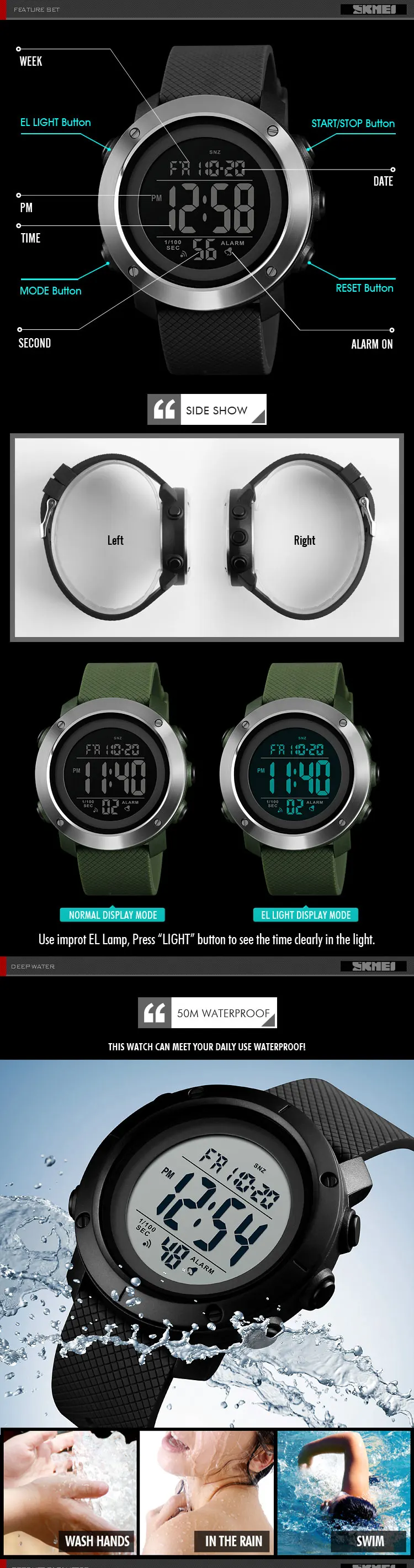 Skmei 1426 New Custom Logo Waterproof Cheap Plastic Watches 5atm Watch Fashion Digital Sport Wristwatches