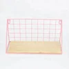 550-90 2019 new products decoration pink grid metal wall shelf for bedroom living room