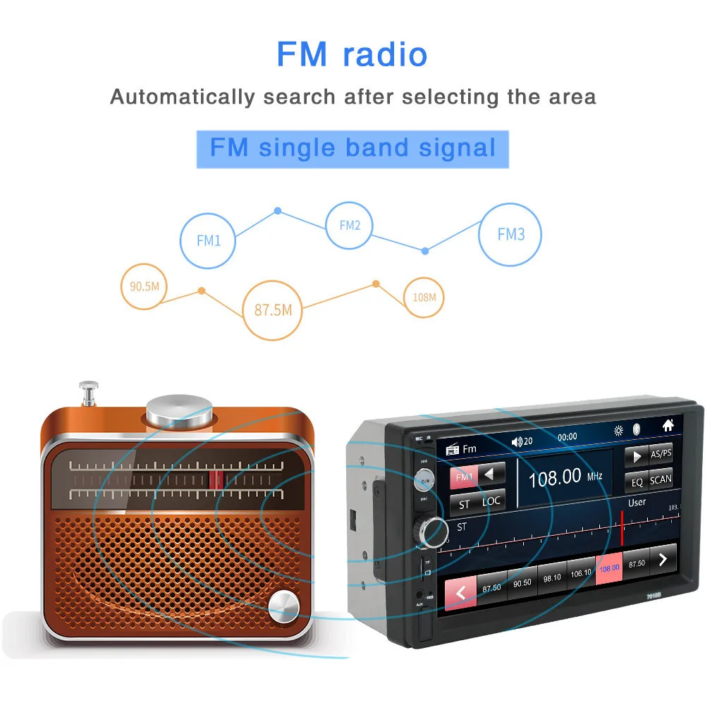 Hot Sale Model Car Video Format Universal 7inch Touch Screen Car Mp5