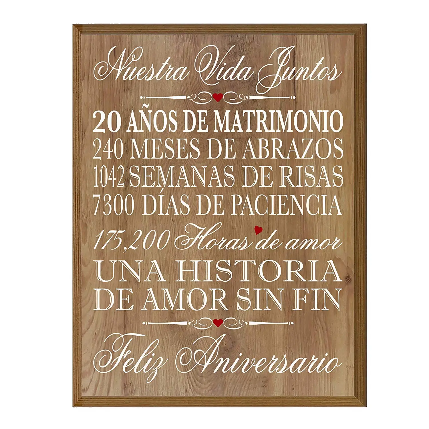 Buy LifeSong Milestones Spanish 20th Wedding Anniversary Wall Plaque