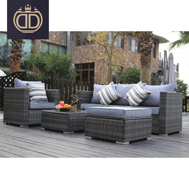Rattan Woven Outdoor Garden Furniture Set 4 Piece Chairs Sofa Rattan Woven Outdoor Garden Furniture