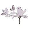 carved lovely bird white wooden shelf wall mount bracket home decor clothes rack hanging hook