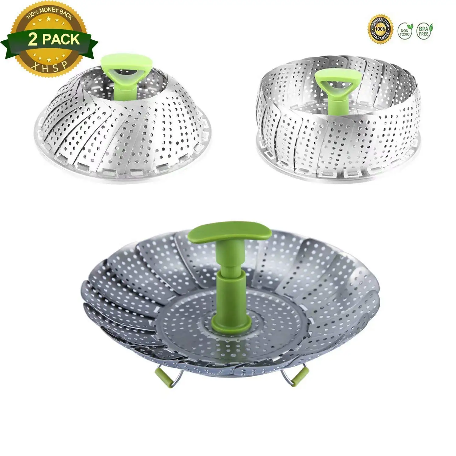 Buy 2 Pack Collapsible Vegetable Steamer Basket 9
