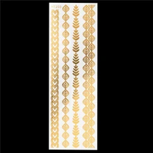 1 PC Hot Flash folhas pulseira de ouro metálico Tatoo HT203 Sexy mulheres de cabelo temporária corpo arte jóias tatuagem adesivos projeto