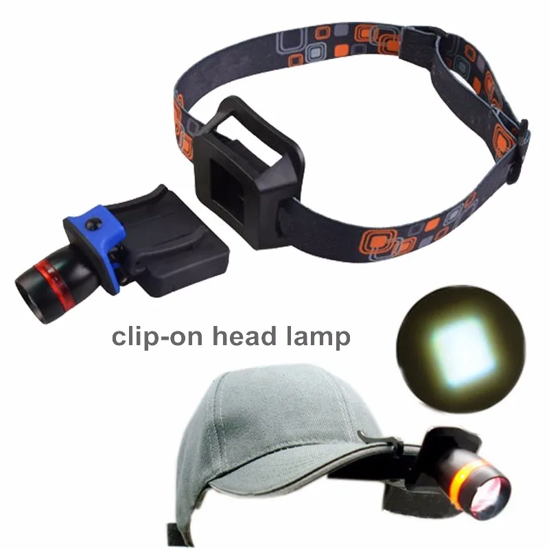 Cap Hat Clipon Light Head Lamp 3w 250 Lumen Led Headlamp Clips