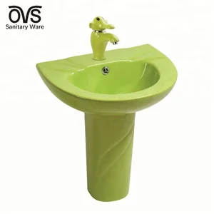 China Manufacturer Decorative Colored Small Pedestal Sink