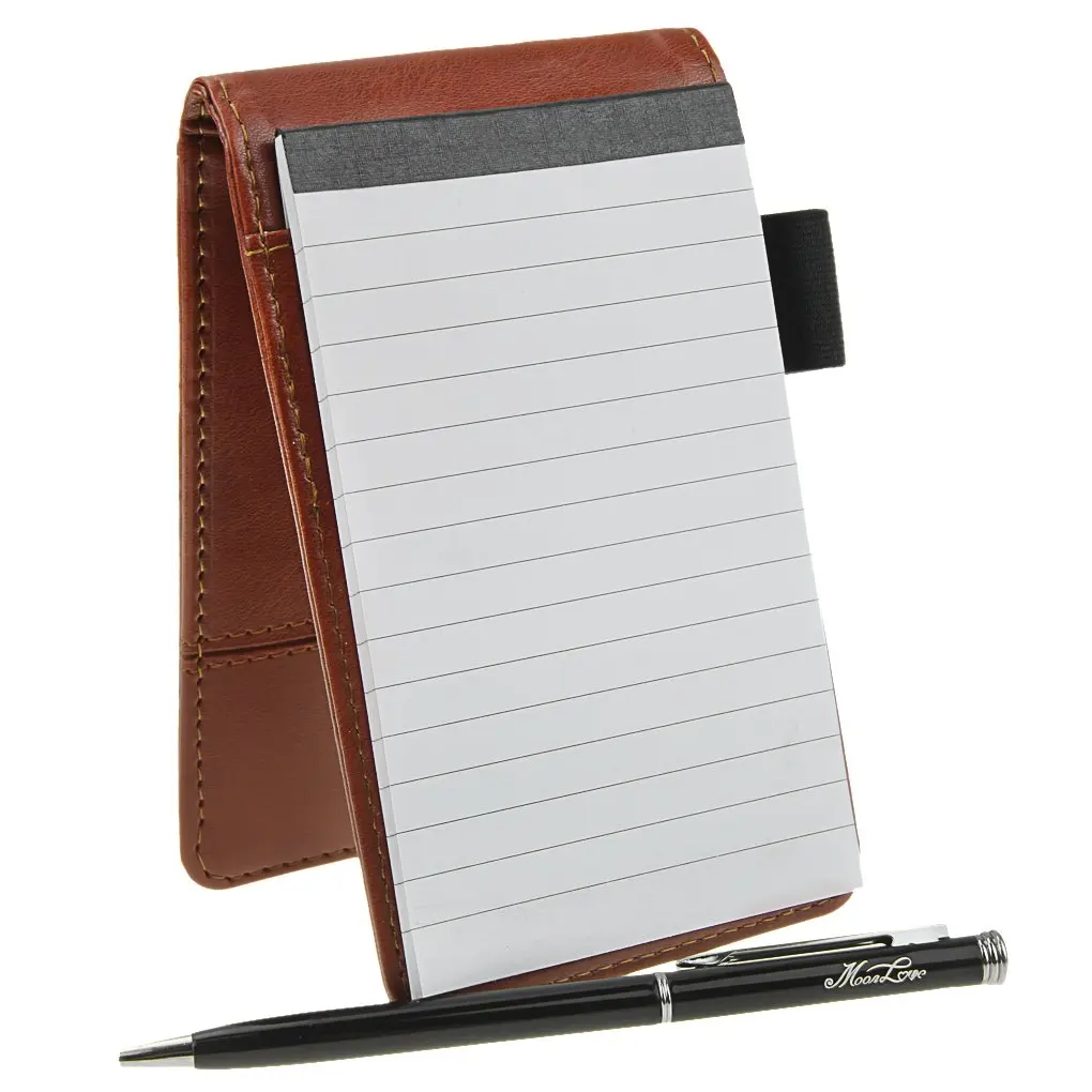 Buy Small Pocket PU Leather Business Notebook Lined Memo Pad Holder