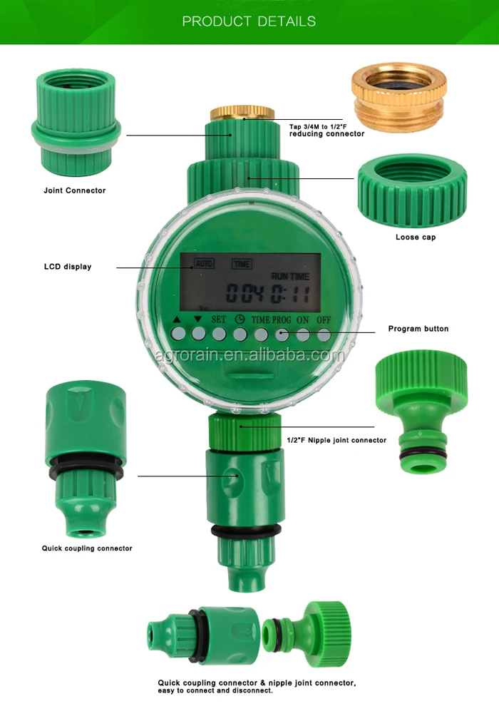 Lcd Dry Battery Automatic Water Timer For Lawn Balcony Watering Control