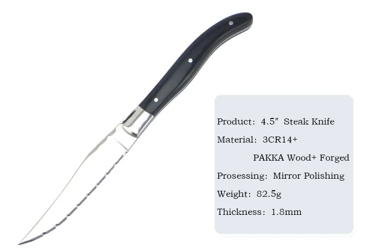 High-grade Steel Main Body 3Cr14 Blade 6 Pcs Steak Knives