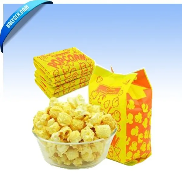 Microwavable Popcorn Paper Bag Heat Seal Food & Beverage Packaging Flexo Printing Recyclable Accept Used for Popcorn Packaging